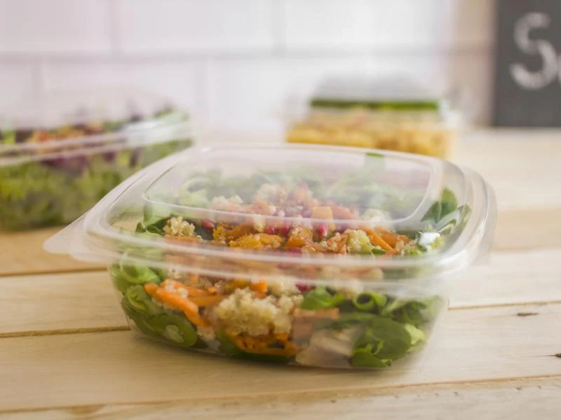 32oz (1000ml) Rectangular hinged container - clear