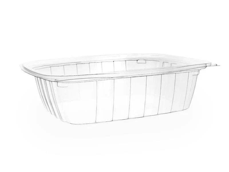 24oz (750ml) Rectangular container - clear