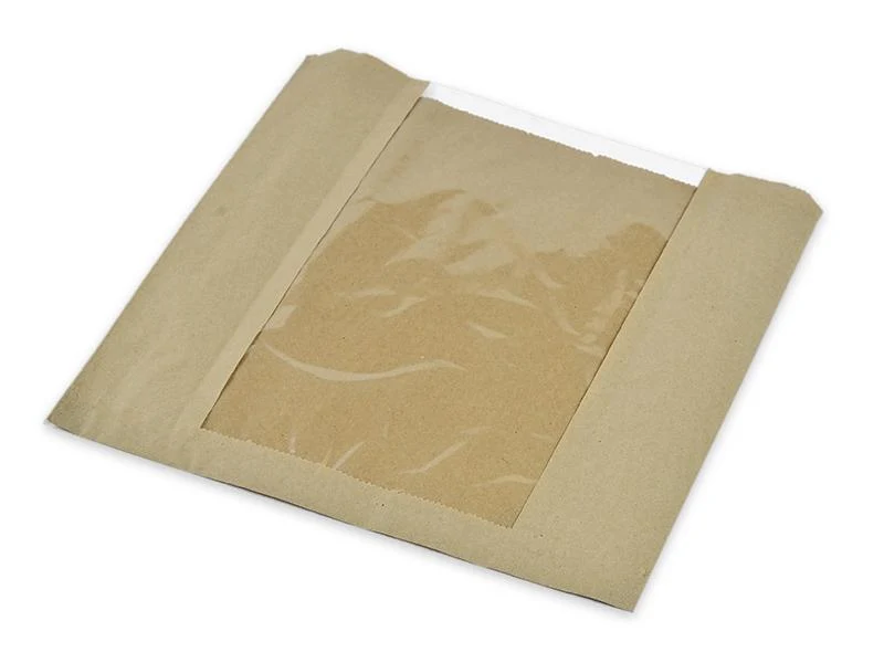 PLA window bag 25.4 x 25.4cm - kraft