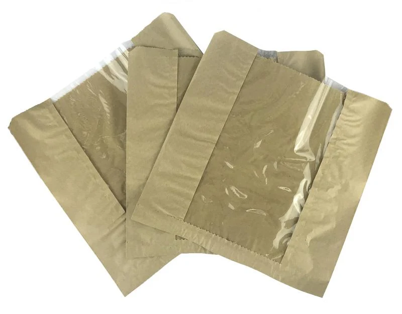 PLA window bag 25.4 x 25.4cm - kraft