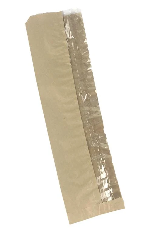 PLA side window bag 10.1 x 15.2 x 35.5cm - kraft