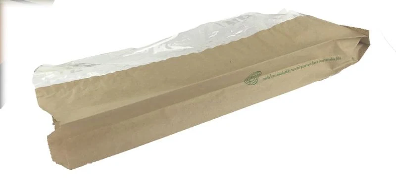 PLA side window bag 10.1 x 15.2 x 35.5cm - kraft