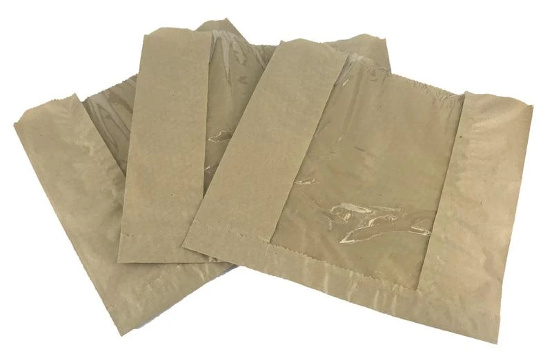 PLA window bag 21.5 x 21.5cm - kraft