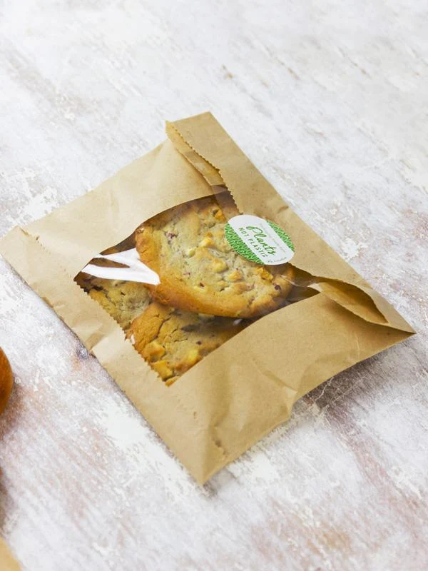 PLA window bag 21.5 x 21.5cm - kraft