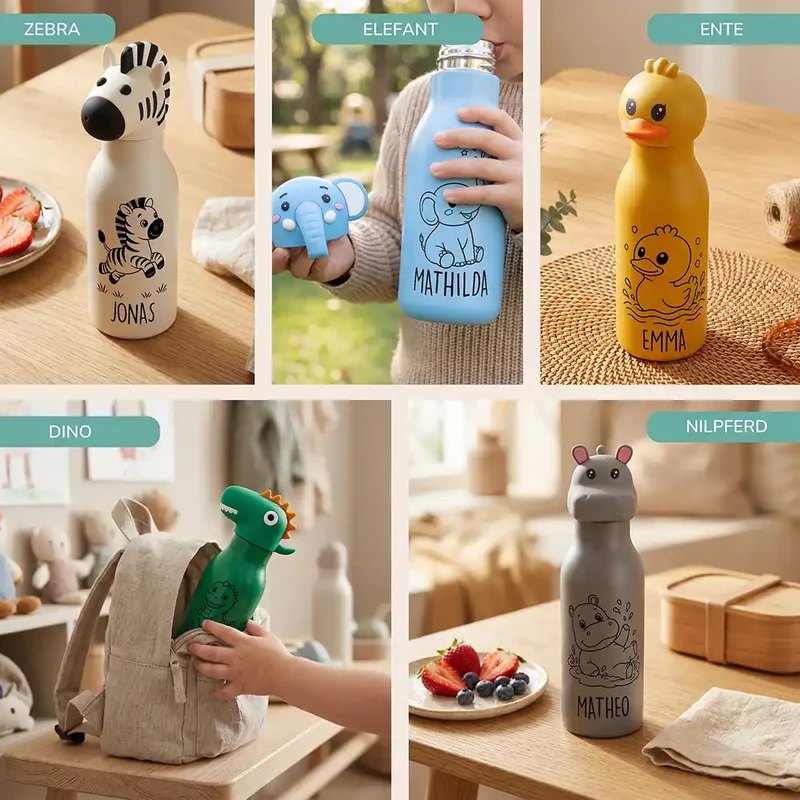 Personalisierte Trinkflasche Kinder Ente – 450 ml