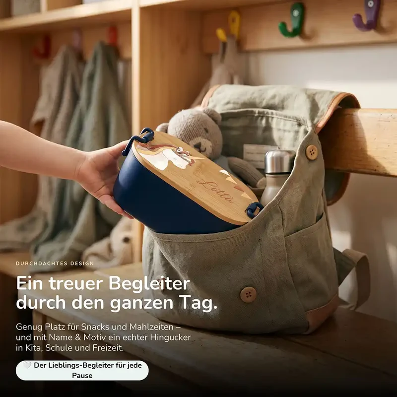 Brotdose Kinder personalisiert, Einhorn Boho