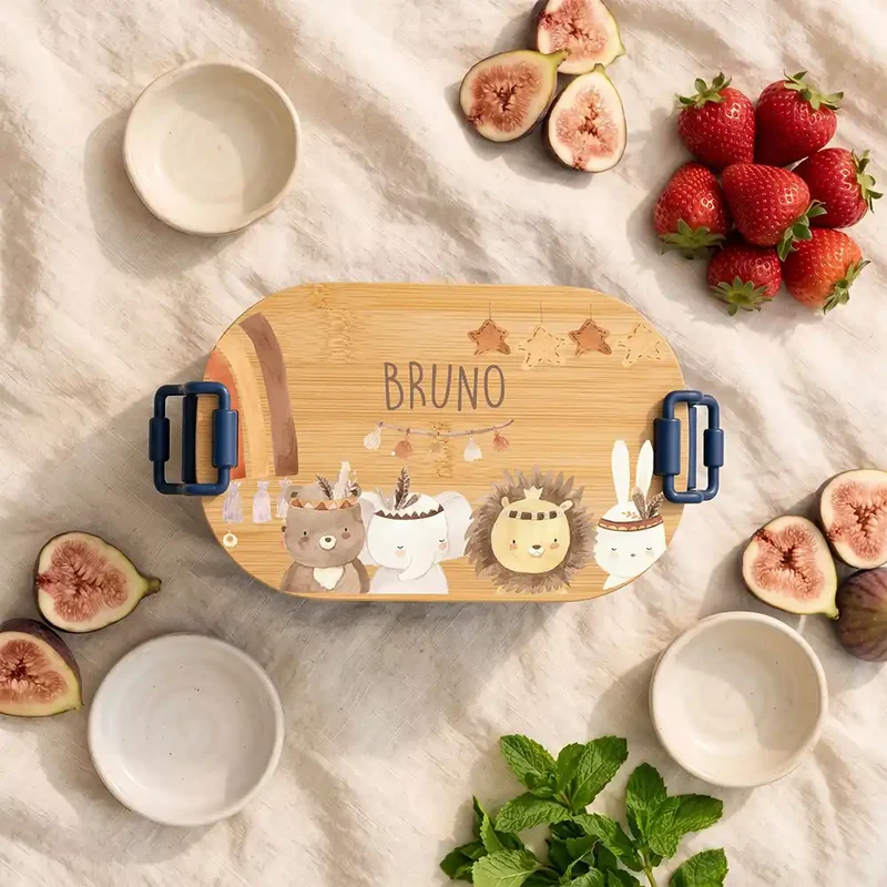 Brotdose Kinder personalisiert, Safari Boho