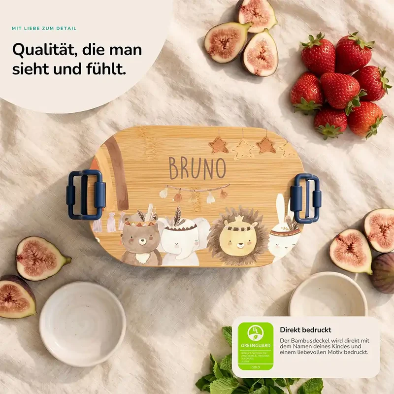Brotdose Kinder personalisiert, Safari Boho