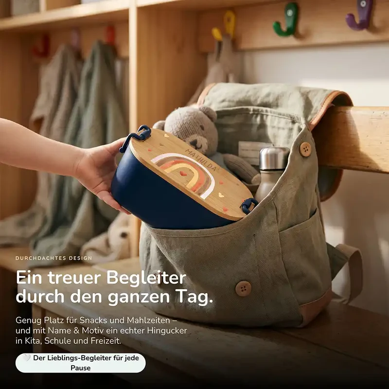 Brotdose Kinder personalisiert, Boho Regenbogen