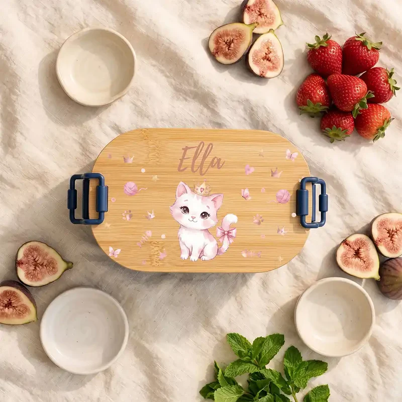 Brotdose Kinder personalisiert, Katze mit Krone
