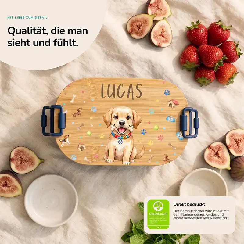 Brotdose Kinder personalisiert, Hundewelpe