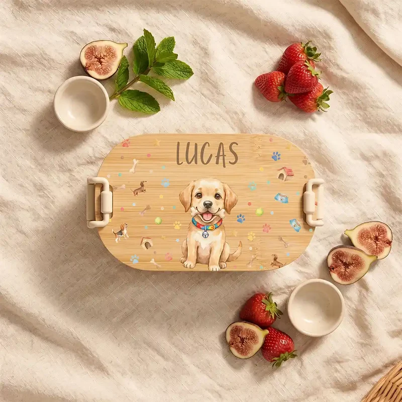 Brotdose Kinder personalisiert, Hundewelpe
