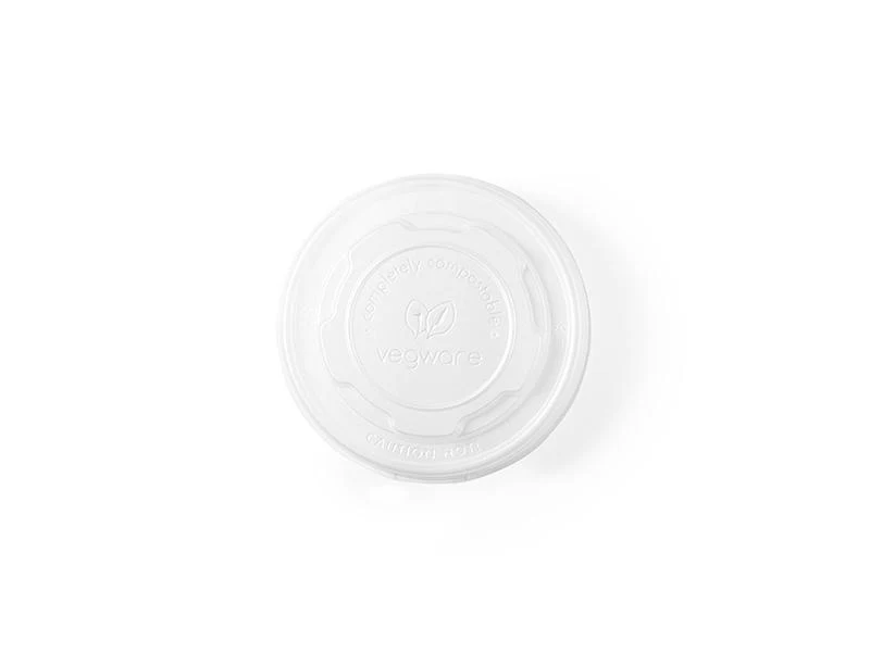 Flat opaque CPLA hot lid (fits 6-8oz bowls)