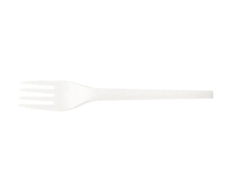 6.5in RCPLA compostable fork - white