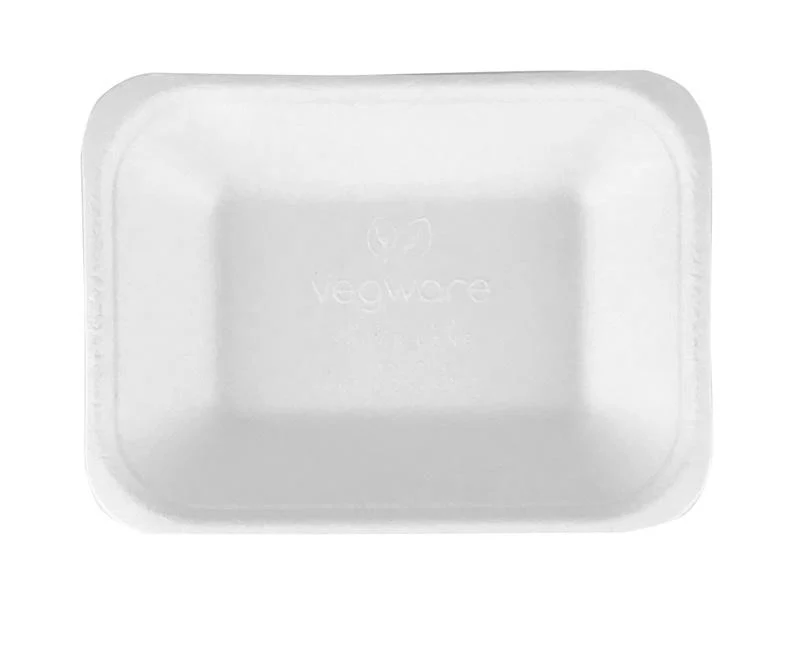 7 x 5in bagasse chip tray - white