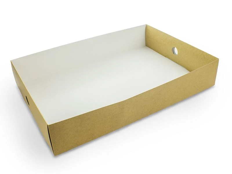 Large platter box with sliding insert - kraft