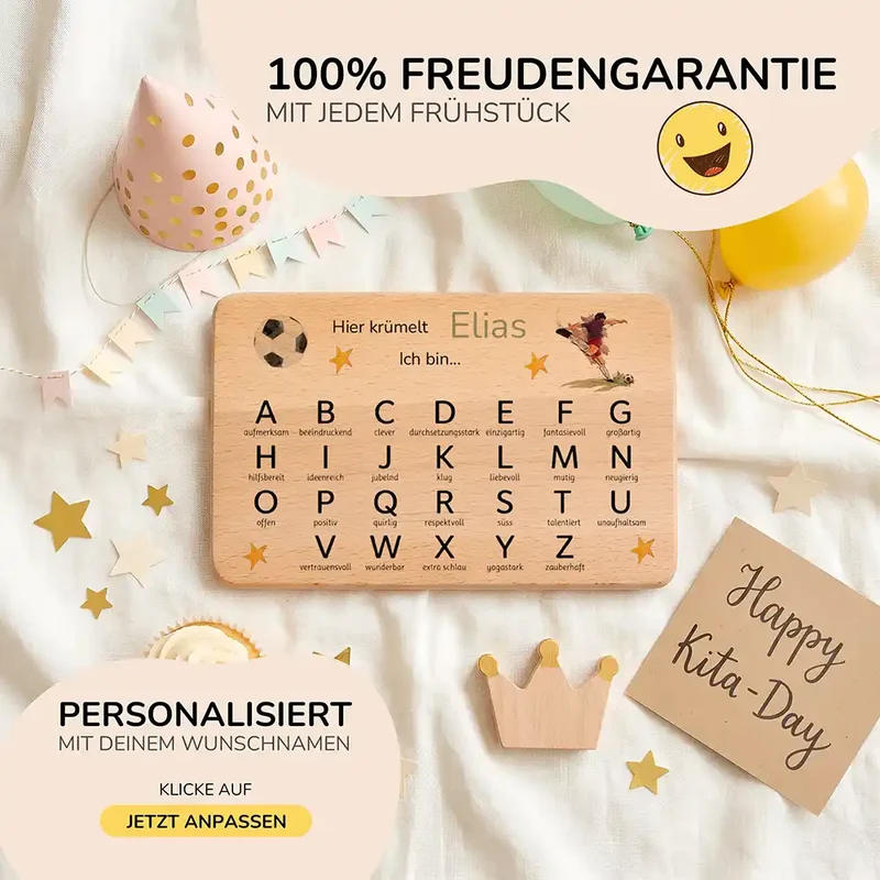 ABC Brettchen Kinder personalisiert – Fußball Adler