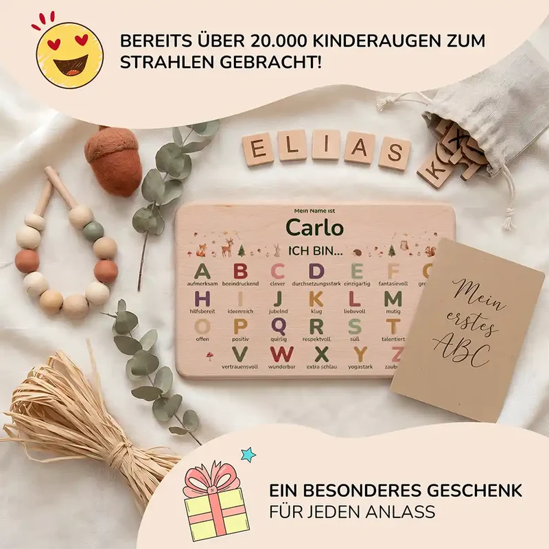 ABC Brettchen Kinder personalisiert – Unterwasser Welt