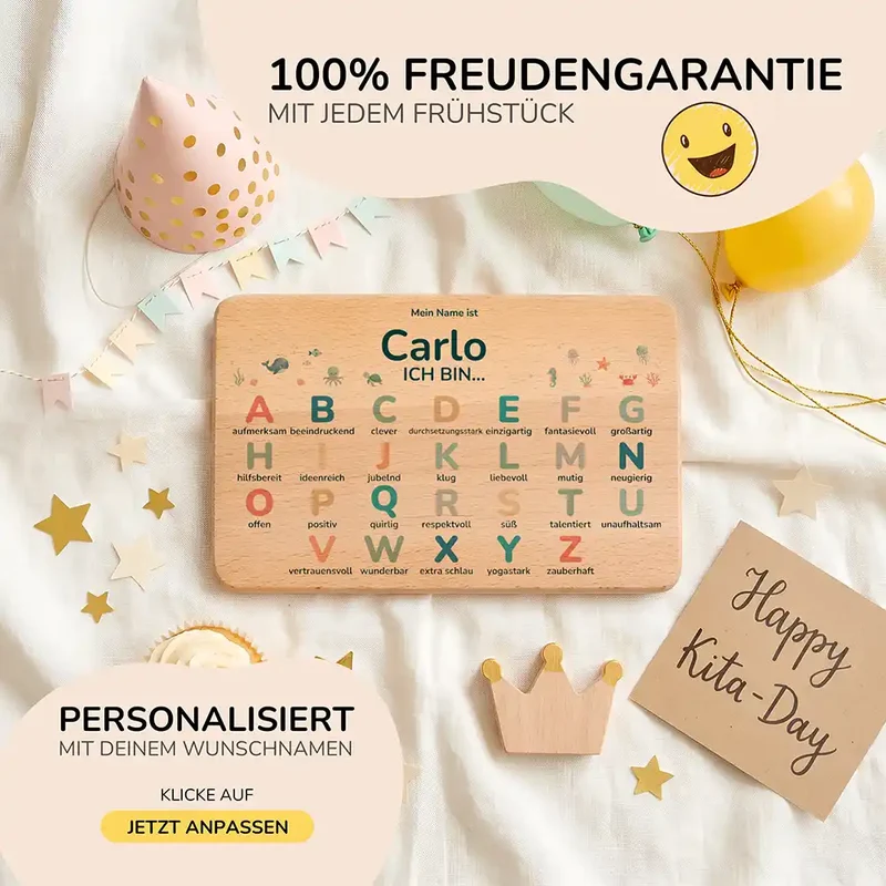 ABC Brettchen Kinder personalisiert – Safari Tiere