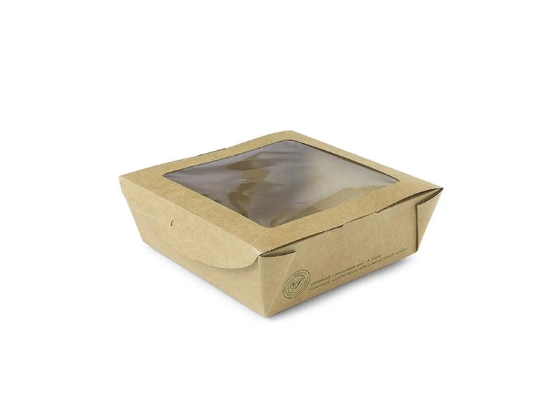 Medium window box 650ml (12 x 12 x 4.5cm) - kraft