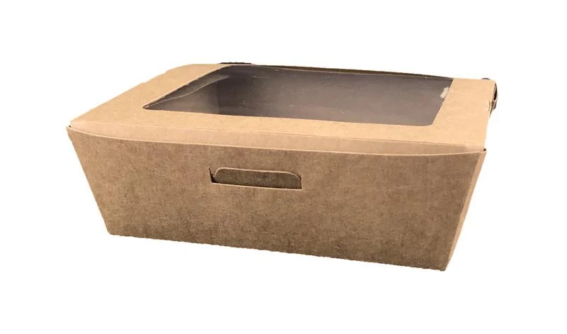 Medium window box 650ml (12 x 12 x 4.5cm) - kraft