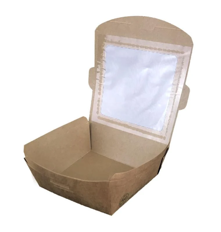 Medium window box 650ml (12 x 12 x 4.5cm) - kraft
