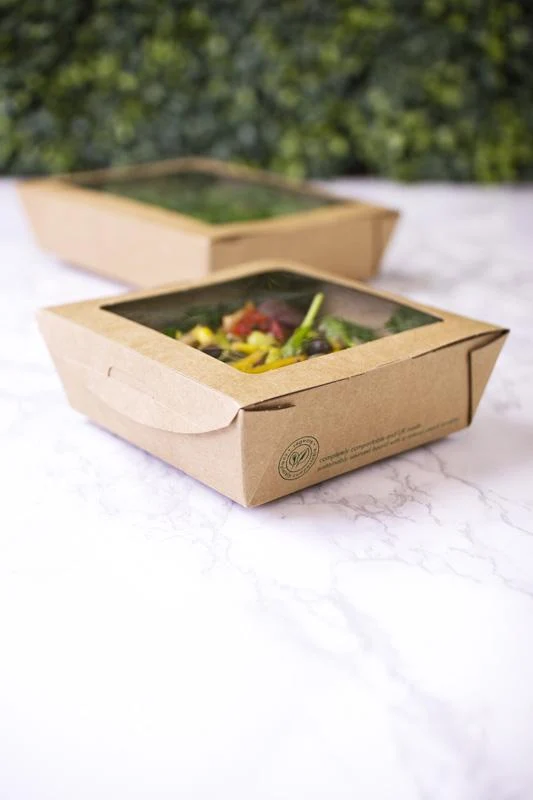 Medium window box 650ml (12 x 12 x 4.5cm) - kraft