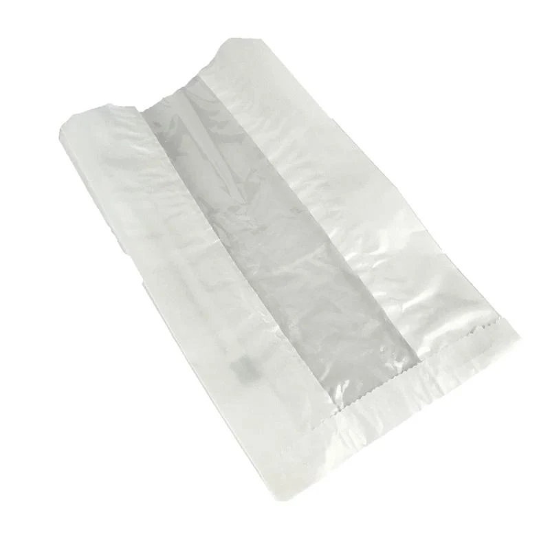 Glassine hot bag NatureFlex window 15 x 6.3 x 25.4cm - white