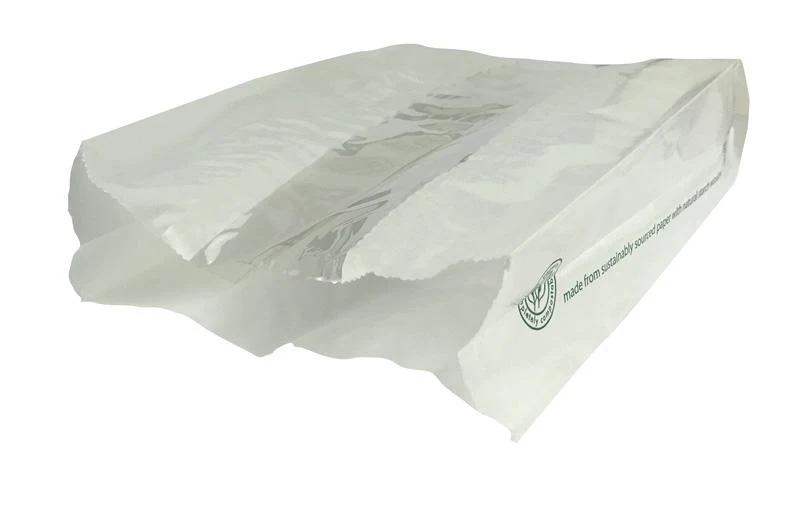 Glassine hot bag NatureFlex window 15 x 6.3 x 25.4cm - white