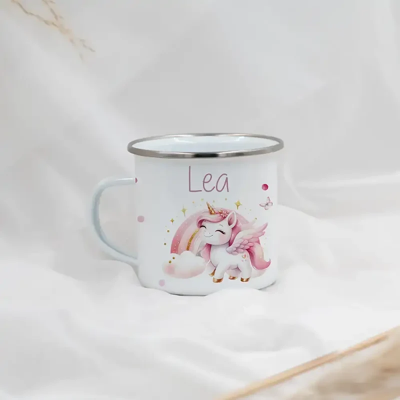 Emaille Tasse personalisiert - niedliche Motive