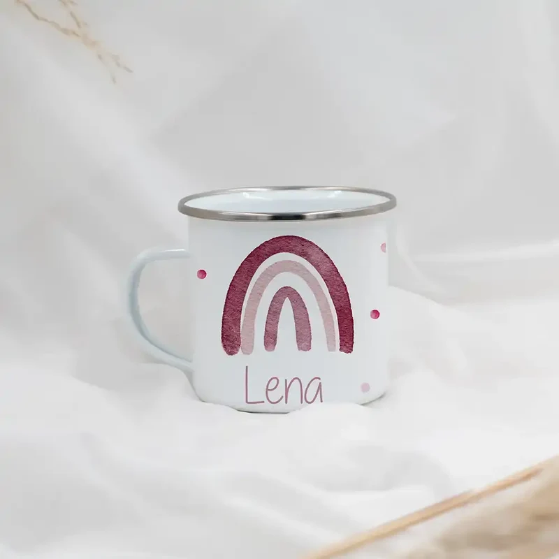 Frühstücks-Starter Set - Regenbogen: Tasse, Brettchen und Kinderteller