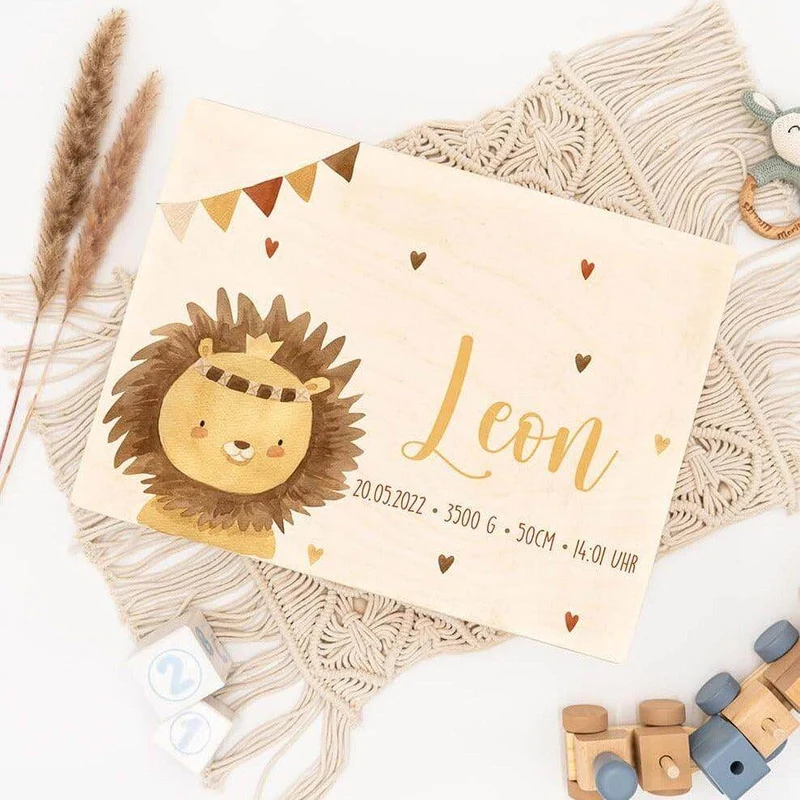 Geschenkset zur Geburt – Boho Löwe | Baby Geschenk
