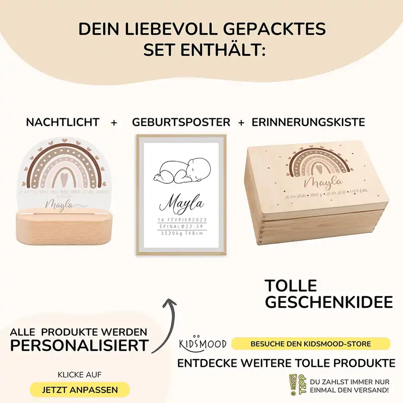 Geschenkset zur Geburt – Regenbogen | Baby Geschenk