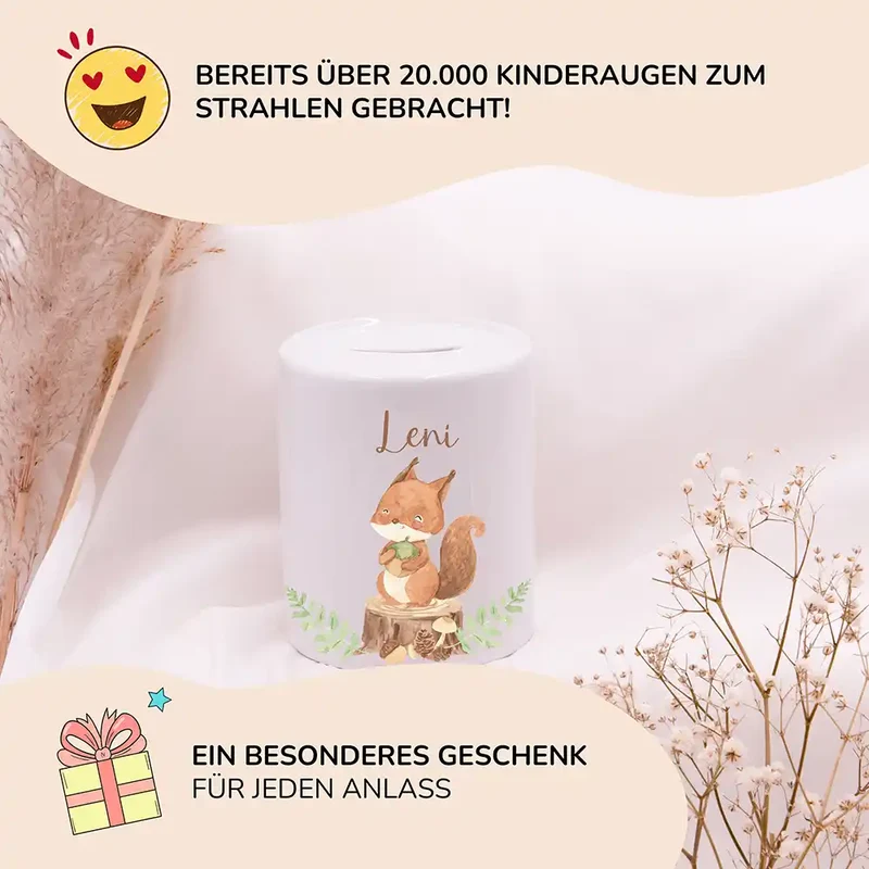 Spardose Kinder aus Keramik - Fuchs