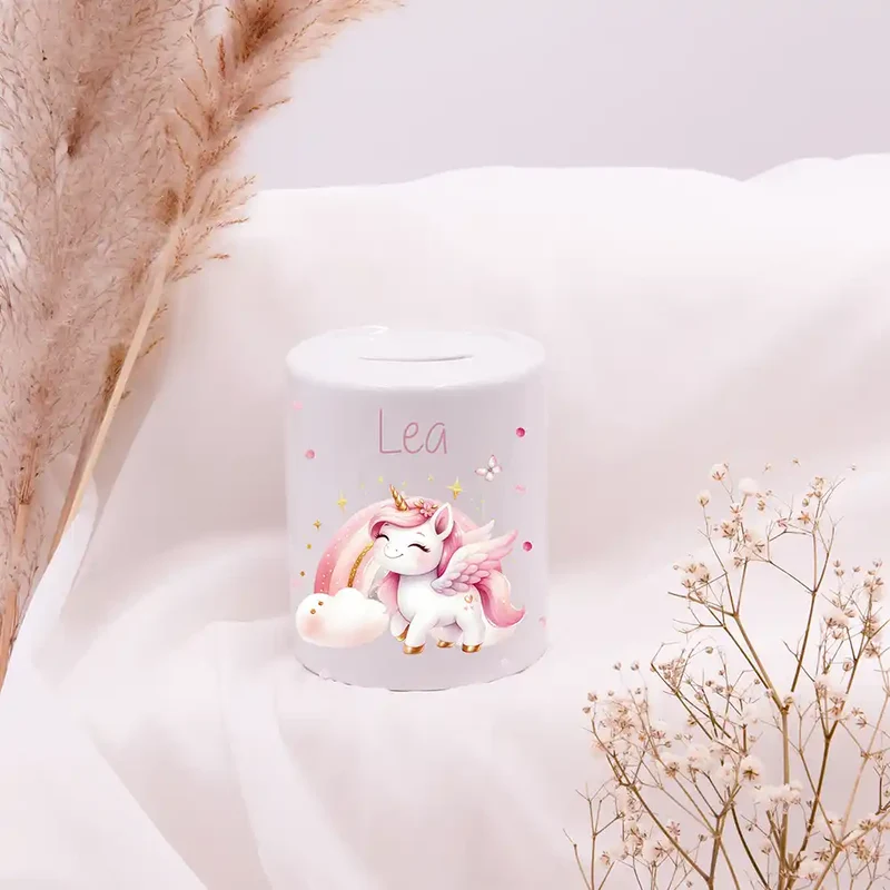 Spardose Kinder aus Keramik - Einhorn