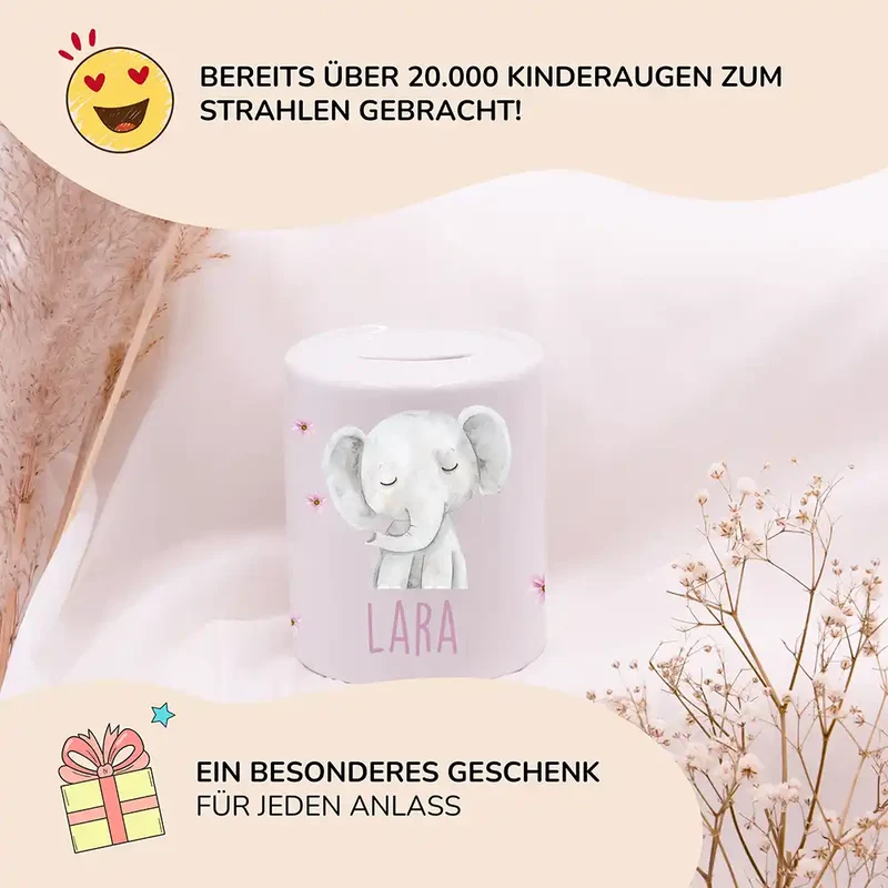 Spardose Kinder aus Keramik - Elefant