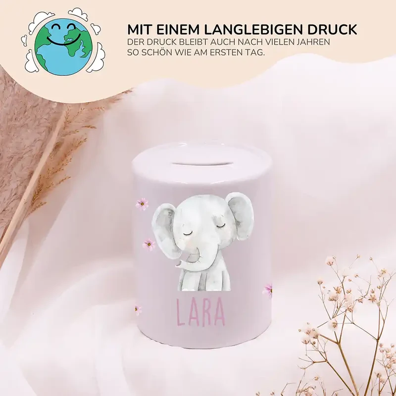 Spardose Kinder aus Keramik - Elefant
