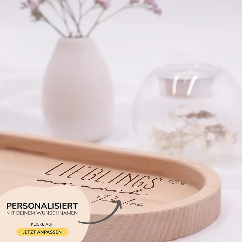 Personalisiertes Holz-Serviertablett "Lieblings-Mensch" - Vatertag Geschenk