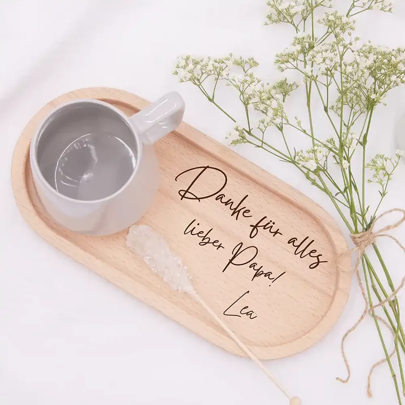 Personalisiertes Holz-Serviertablett "Danke für alles" - Vatertag Geschenk