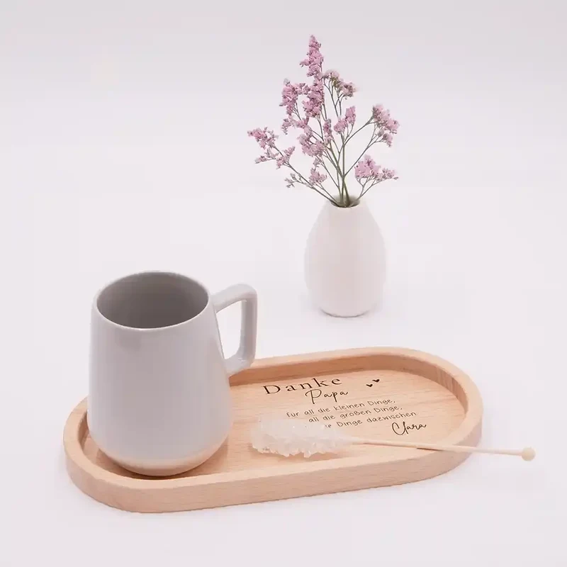 Personalisiertes Holz-Serviertablett "Danke Papa" - Vatertag Geschenk