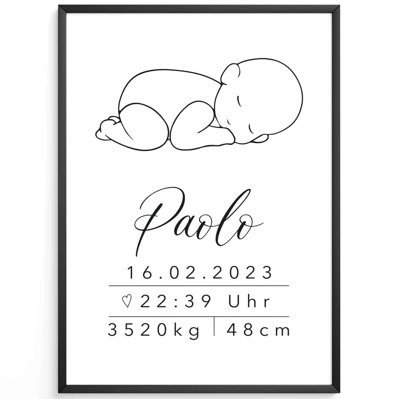 Geburtsposter personalisiert Boho