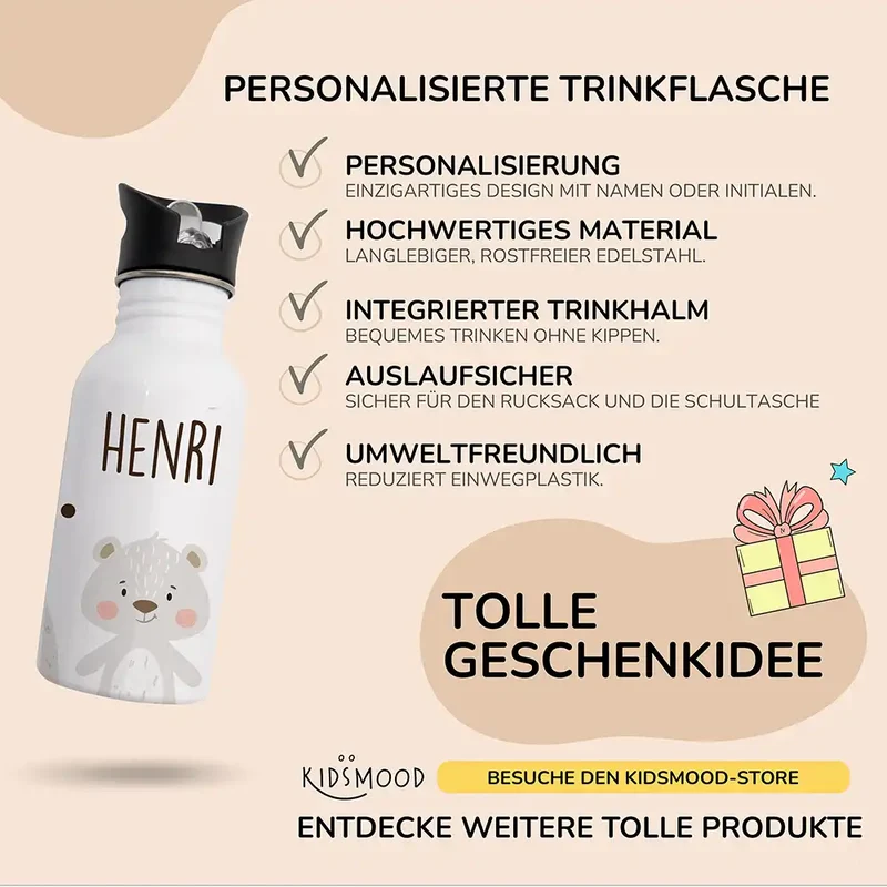 Trinkflasche Kinder Edelstahl - Baby Koala