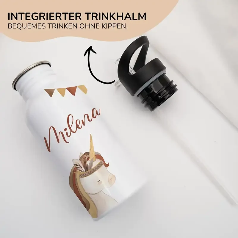 Trinkflasche Kinder Edelstahl - Einhorn