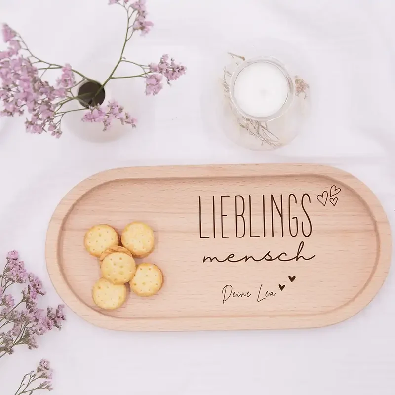 Personalisiertes Holz-Serviertablett "Danke Mama" | Muttertagsgeschenk