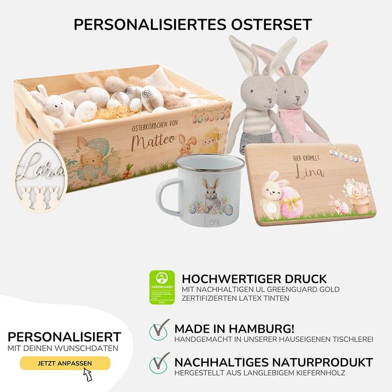 Oster-Geschenkbox für Kinder – 5er-Set mit Name