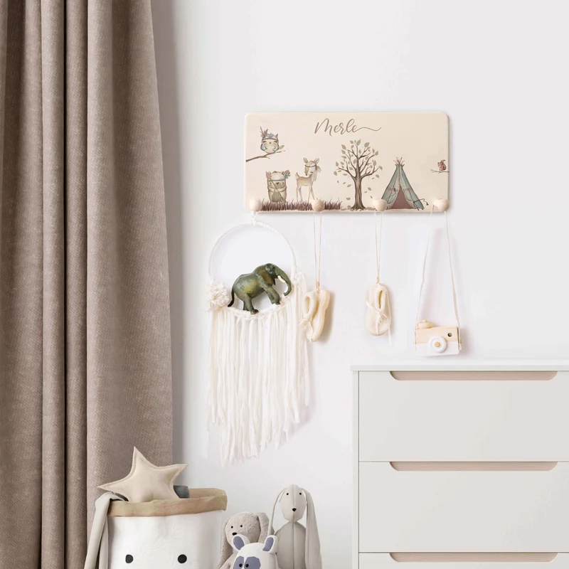 Kinderzimmer Aufbewahrung Woodland-Bundle: Erinnerungskiste, Tonieregal, Garderobe