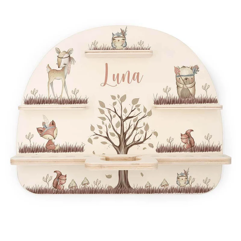 Kinderzimmer Aufbewahrung Woodland-Bundle: Erinnerungskiste, Tonieregal, Garderobe