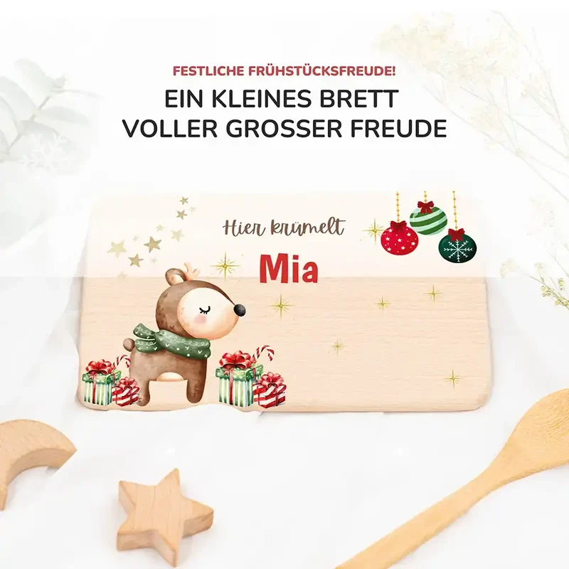 Frühstücksbrettchen Weihnachten - Baby Reh