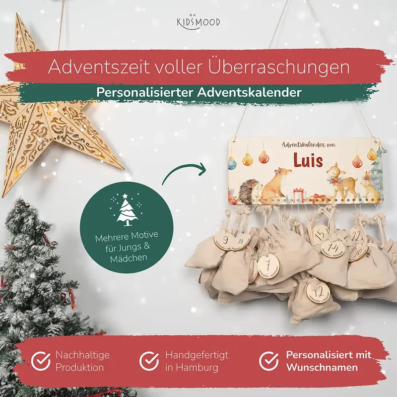 Personalisierter Adventskalender Weihnachtsfamilie