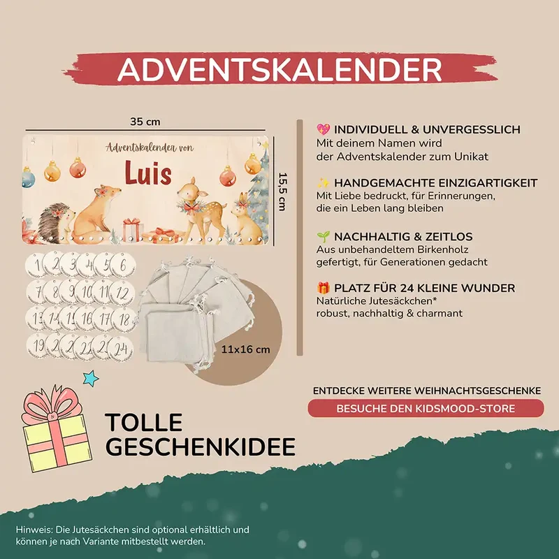 Personalisierter Adventskalender Weihnachtsfamilie